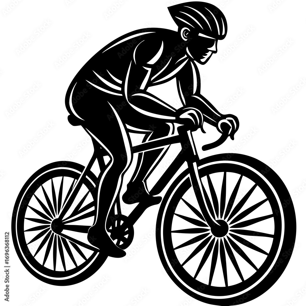 Fototapeta premium bike rider silhouette victor black