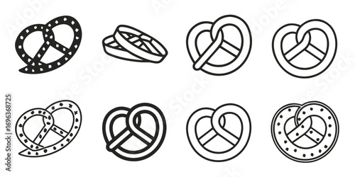 Collection of Pretzel Icons and Illustrations
