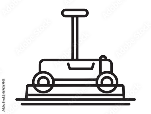 Elegant Flail Mower Vector Icon with Detailed Minimal Line Drawing