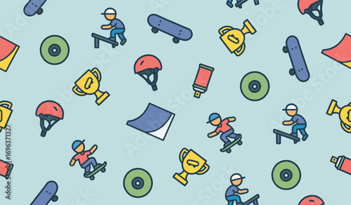 Skateboarding pattern background design
