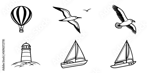 Nautical and Aviation Icons Collection