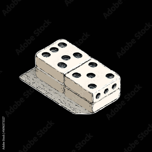 Classic domino set displayed on a dark background with clear details of the dots