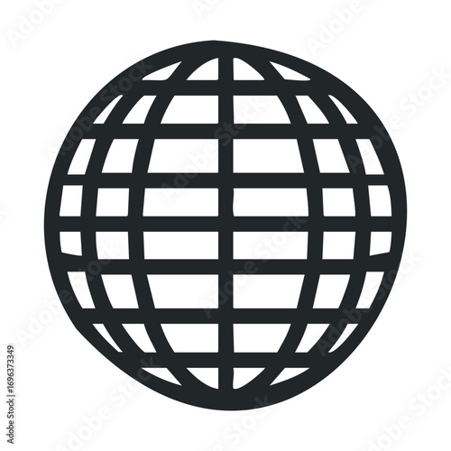 Global network symbol for digital connection and communication. Vector line illustration