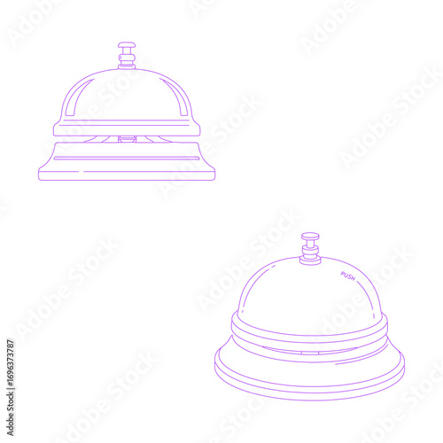 Line art illustration of table bell