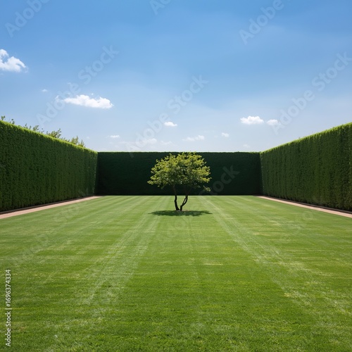 Tree in the Garden, spring time, using generative ai