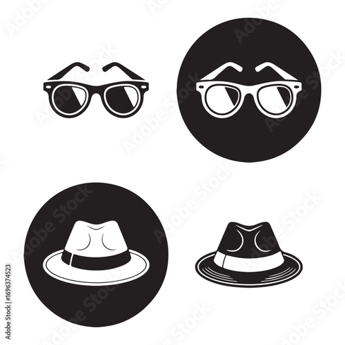 Minimal silhouette caps and sunglasses collection