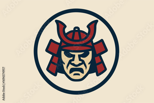 Samurai Warrior Helmet Logo Design.