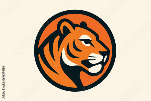 Majestic Tiger Head Profile Logo Design.