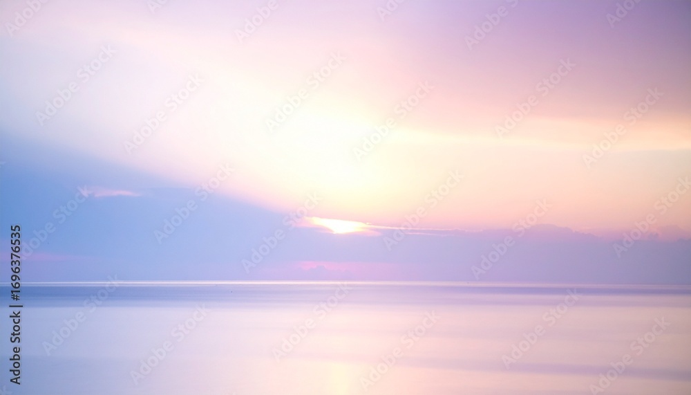Fototapeta premium Soft Pastel Sunrise Over Calm Water