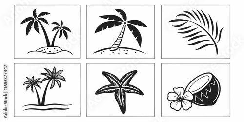 Tropical Island Beach Elements Collection