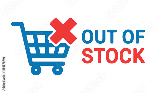 Out Of Stock Product Icon And Text