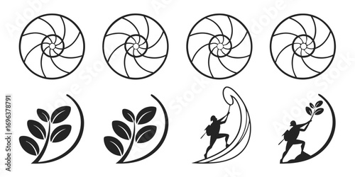 Abstract Geometric and Nature Inspired Icons Collection