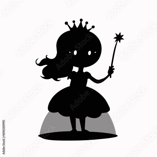 A funny cartoon illustration of a cute alien monster with a gun on a white background