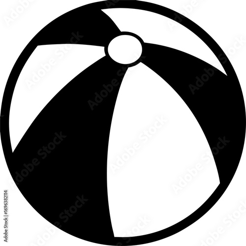 Beach Ball Silhouette Clipart | Tropical Vacation Graphic Art