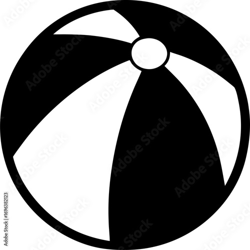 Beach Ball Silhouette Clipart | Tropical Vacation Graphic Art