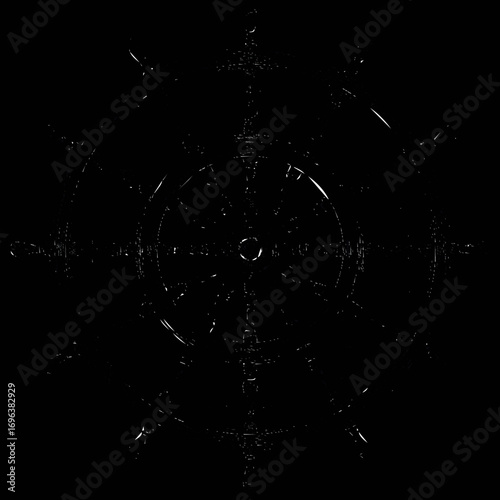 Intricate nautical compass design surrounded by dark background with subtle texture and depth effects
