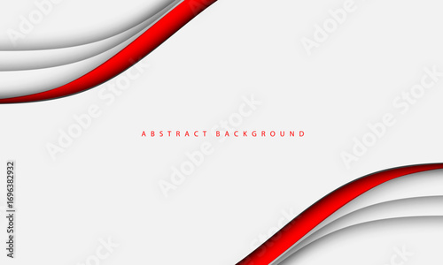 Abstract luxury red curve on white banner design modern futuristic creative background vector
