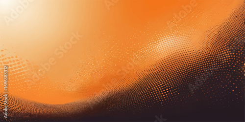 Abstract background of golden beer with bubbles and a textured orange pattern