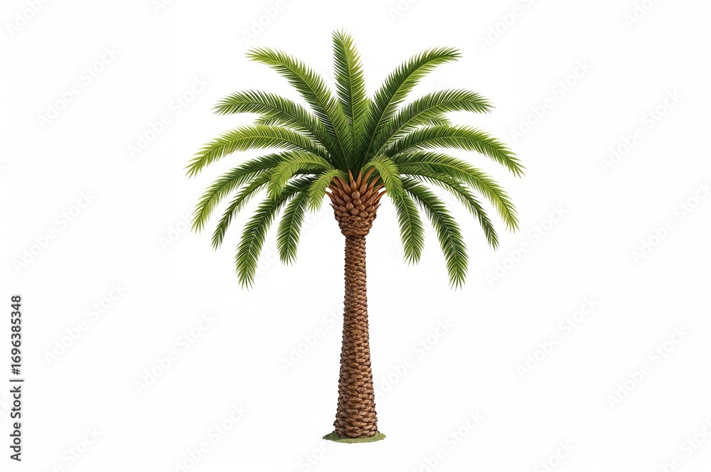 Obraz premium Illustrations of single palm trees in a decorative cartoon style