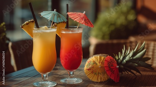 tropical cocktail on the beach