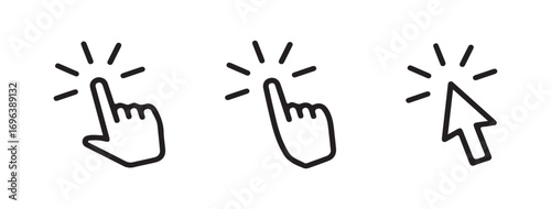 UI Elements: Hand and Cursor Click Symbols