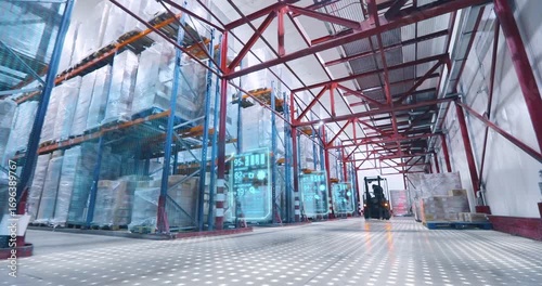 Cold storage food warehouse concept. Smart frozen storage warehouse, Inside, interior.. Smart cold chain logistics concept. Smart Warehouse, Smart Industry. Cold store warehouse 