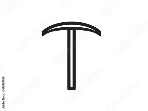 Elegant Garden Hoe Icon with Clean Vector Style