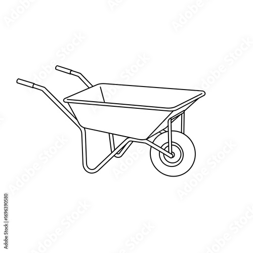 Simple vector illustration of a wheelbarrow