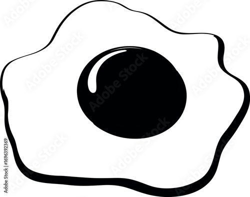 Simple fried egg silhouette with yolk