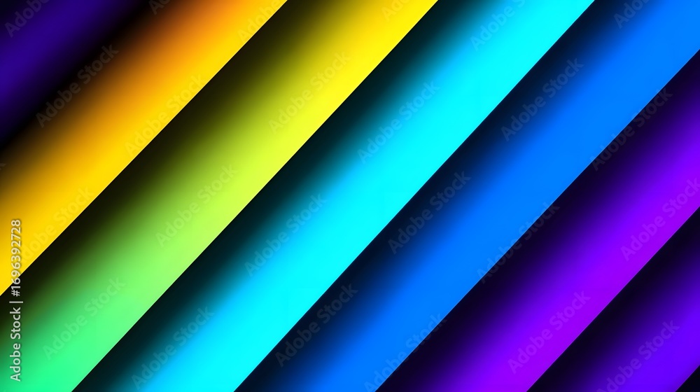 Fototapeta premium Vibrant and colorful abstract background with diagonal stripes in a rainbow gradient pattern