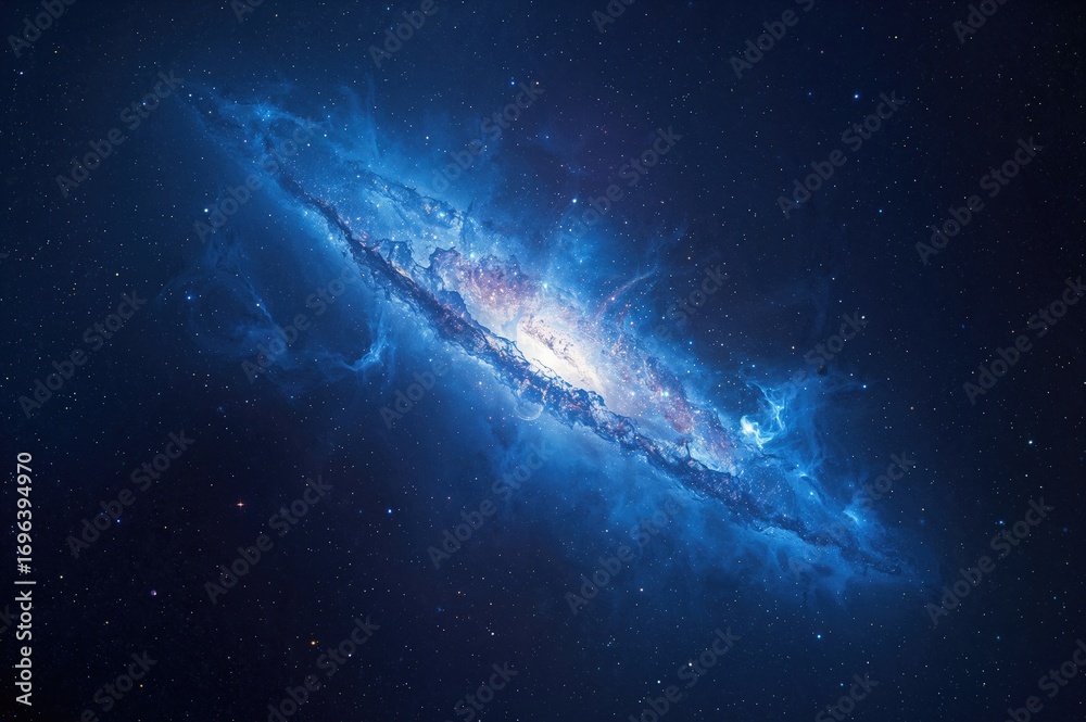 Fototapeta premium Beautiful blue nebula elements contributed by a space agency for this picture