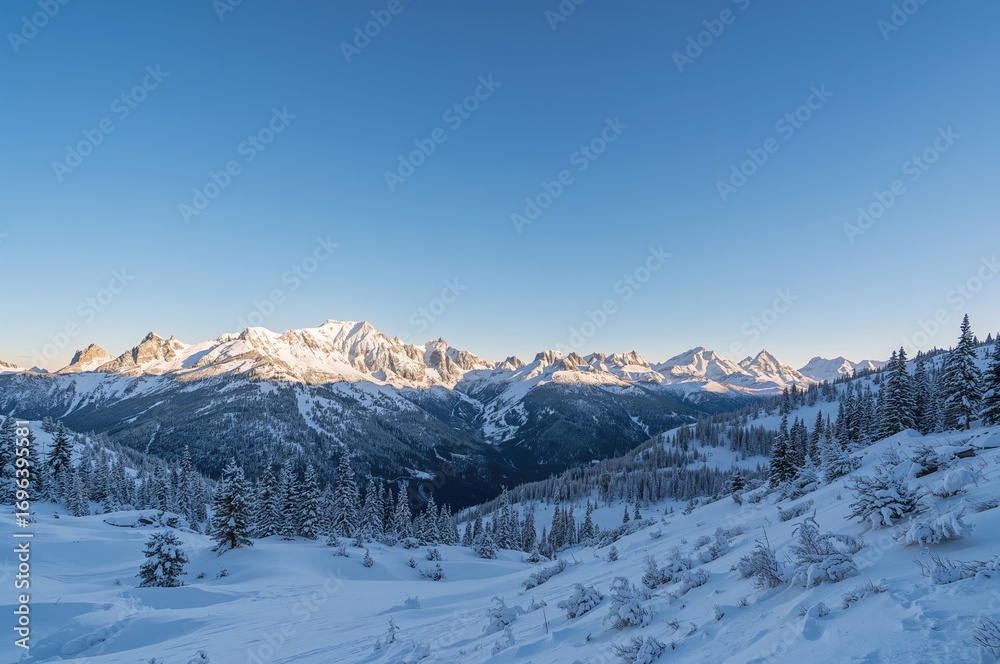 Fototapeta premium Scenic alpine panorama from a high vantage point