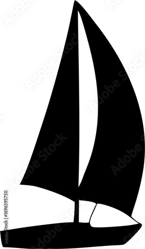 Boat Silhouette Vector | Sailing Ship Marine Icon Design