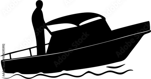 Boat Silhouette Vector | Sailing Ship Marine Icon Design