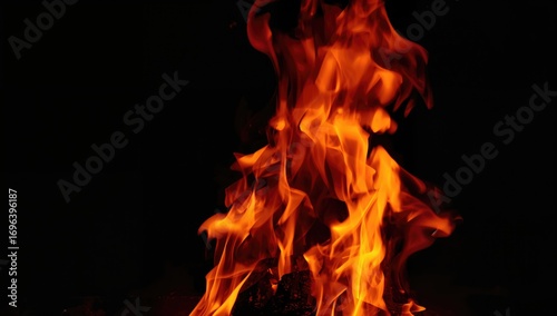 Black background with burning flame