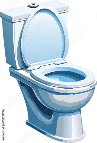Realistic vector illustration of modern bathroom toilet. Sanitary ware vector toilet for bathroom interior design projects