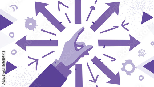 Directional Decisions Leading with Purpose a Conceptual Design with Bold Arrows Pointing in Multiple Directions
