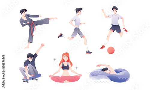 Dynamic Sports Activities Featuring a Wide Range of Diverse Athletes and Fitness Options