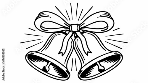 christmas bells with ribbon