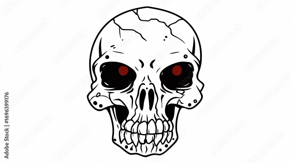 Fototapeta premium human skull vector illustration