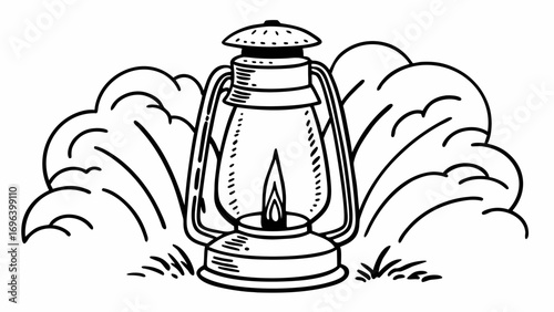 Vector i;;ustration of oil lamp