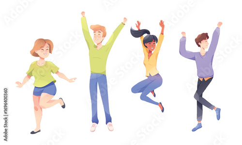 A Joyful Group of Friends is Happily Celebrating Together in a Fun and Colorful Way