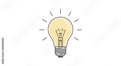 Brilliant idea concept glowing lightbulb radiating innovation and bright inspiration for creative solutions