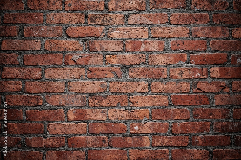 Naklejka premium Intricately textured distressed brick wall