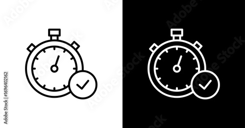 Timing White Icon Set Design