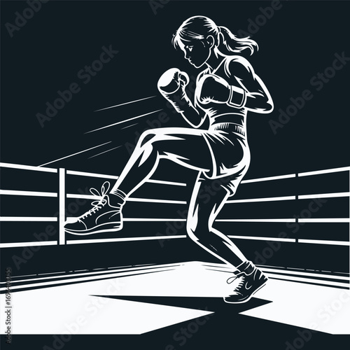 Boxer girl vector design. 