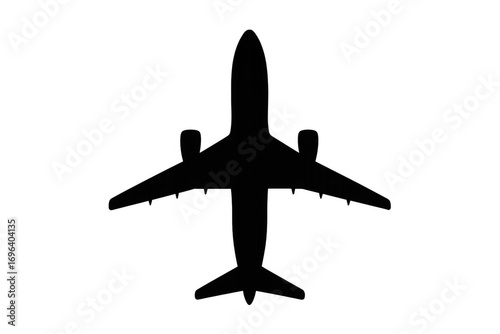 Wallpaper Mural Silhouette of a passenger airplane flying on transparent background Torontodigital.ca