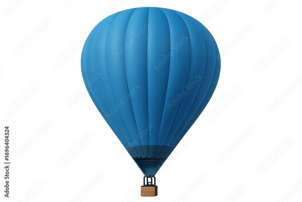 Fototapeta premium Blue hot air balloon floating with transparent background