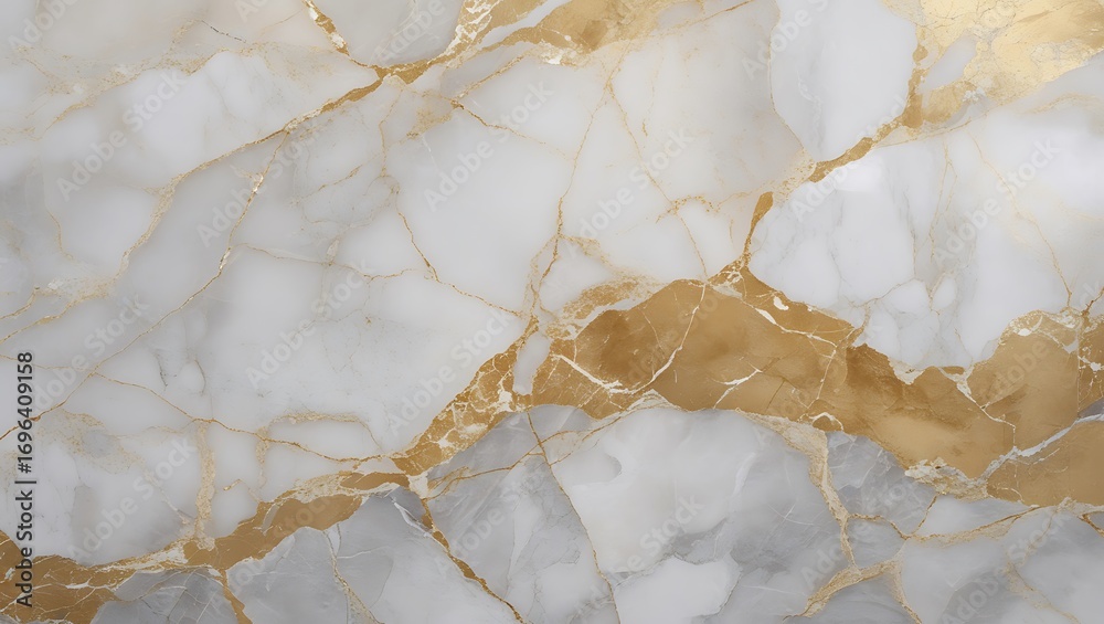 Fototapeta premium Luxury White Marble Texture with Elegant Gold Veins – High-Resolution Background