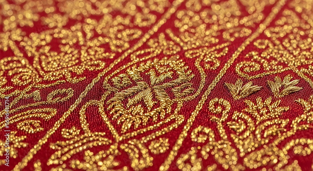 Macro Photography of Songket Palembang Fabric